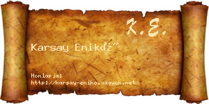 Karsay Enikő névjegykártya